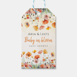 Etiqueta Para Presente Bebê em Bloom Wildflower Chá de fraldas Tag Favor