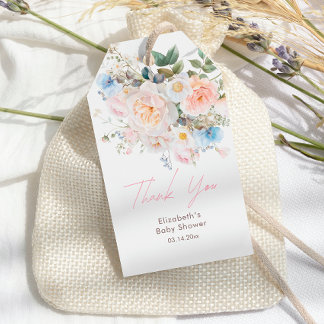 Etiqueta Para Presente Bebê Em Chá de fraldas Rosa Floral