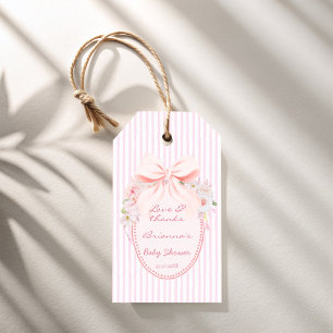 Etiqueta Para Presente Bebê em flor favor retro préppy para chá de bebê
