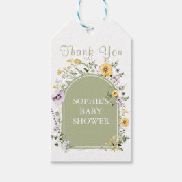 Etiqueta Para Presente Bebê Em Sangue De Flor Selvagem Chá de fraldas Ver