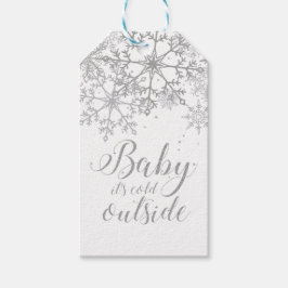 Etiqueta Para Presente Bebê está frio lá fora, Baby Showe prata