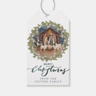 Etiqueta Para Presente Bebê Jesus na Natividade Manger