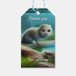 Etiqueta Para Presente Bebê lontra fofa em lagoa - Agradecimento de anive