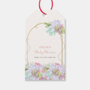 Etiqueta Para Presente Bebê No Bloom Boho Arch Cactus Chá de fraldas