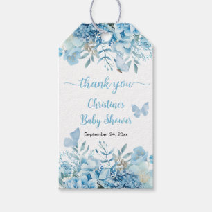 Etiqueta Para Presente Bebê no Chá de fraldas Floral Azul Bloom