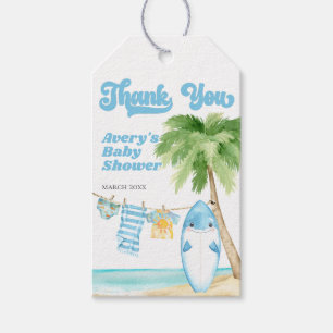 Etiqueta Para Presente Bebê no Conselho Surfing Boy Chá de fraldas