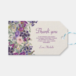 Etiqueta Para Presente Bebê Rosa Floral Folhagem Aniversário 