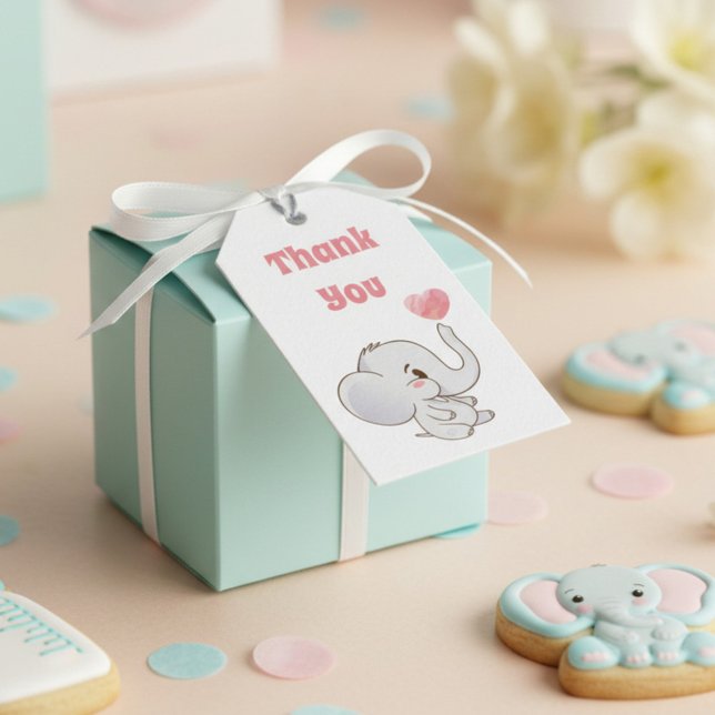 Etiqueta Para Presente Bebê Rosa Obrigado (Criador carregado)