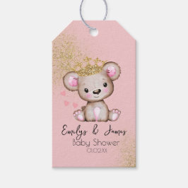 Etiqueta Para Presente Bebê Urso Chá de Bebê Princesa Brilhante Rosa B