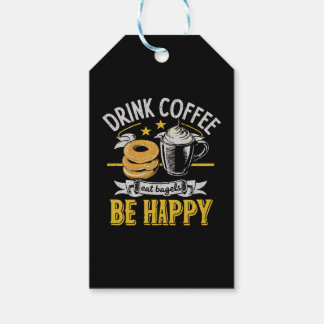 Etiqueta Para Presente Beber Café Comer Bagels Ser Feliz