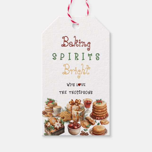 Etiqueta Para Presente Bebidas Espirituosas Brilhantes Cookies de Natal F (Frente)