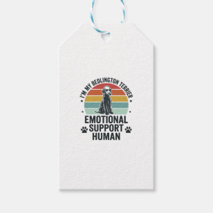 Etiqueta Para Presente Bedlington Terrier Suporte Emocional Humano Vintag