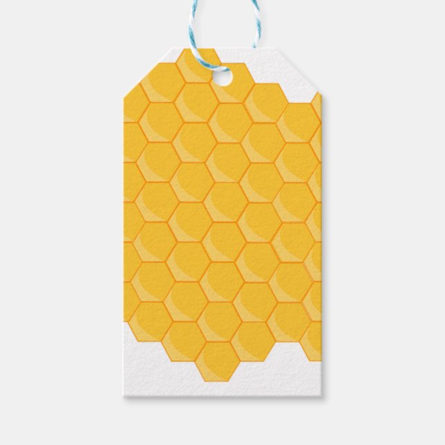 Etiqueta Para Presente Bee Hive Honeycomb Hexagon Padrão (Frente)