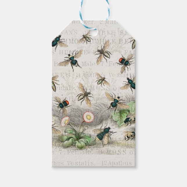 Etiqueta Para Presente Bee Honey Queen Bees Antique (Frente)