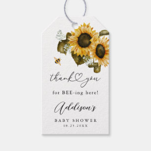 Etiqueta Para Presente Bee Sunflower Summer Chá de fraldas