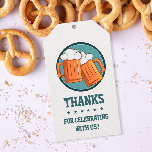 Etiqueta Para Presente Beer Birthday Obrigado (Beer themed party guest thank you favor tags.)