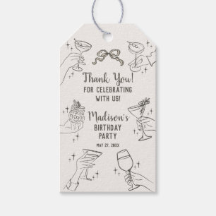 Etiqueta Para Presente Beige Cocktail Party - Favor da Festa de aniversár