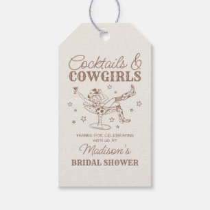 Etiqueta Para Presente Beige Cocktails e Chá de panela Favor das Cowgirl