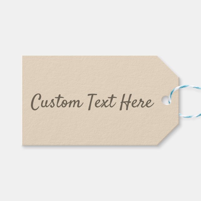 Etiqueta Para Presente Beige de champanhe de cor sólida (Frente (horizontal))