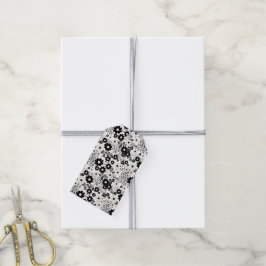 Etiqueta Para Presente Beige e Flores Negras