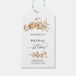 Etiqueta Para Presente Beige Wild Flowers Bridal Shower