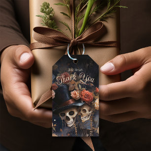 Etiqueta Para Presente Beijar Esqueletos Elegante Vintage Casamento Gótic