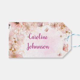 Etiqueta Para Presente Beijos de borboletas e desejos de aniversário