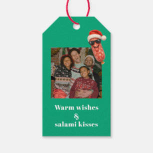 Etiqueta Para Presente Beijos engraçados de salame foto da família natal