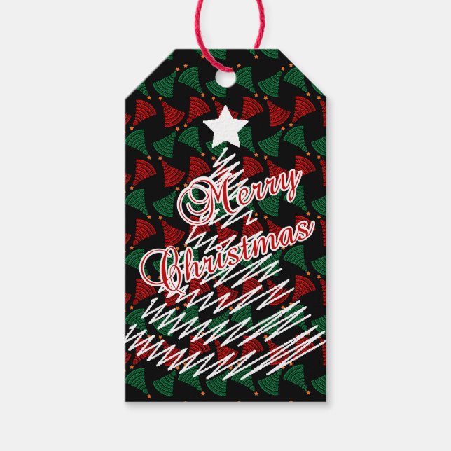 Etiqueta Para Presente Bela Feliz Escrivora de Natal Design (Frente)