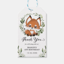 Etiqueta Para Presente Bela Floresta Fox Greenery Favores de Aniversário