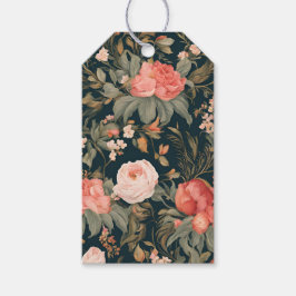 Etiqueta Para Presente Bela Pintura Floral de Rosa