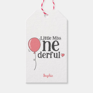 Etiqueta Para Presente Bela Senhorita Onelinda Pink Balloon Personalizada