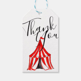 Etiqueta Para Presente Bela tenda de circo, obrigado de festa de carnaval