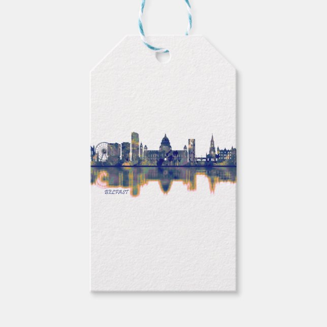 Etiqueta Para Presente Belfast Skyline (Frente)
