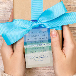 Etiqueta Para Presente Belo Casamento de Fotografia de Praia Ondas Oceâni