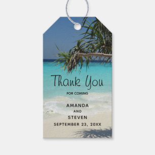 Etiqueta Para Presente Belo Casamento de Paraíso Tropical Beach Ocean