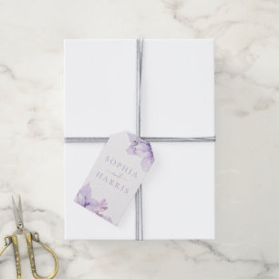 Etiqueta Para Presente Belo Casamento Floral Roxo