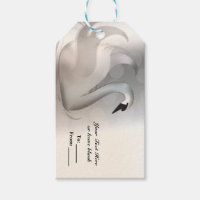 Belo Cisne Branco & Prata Favor Personalizado Eleg