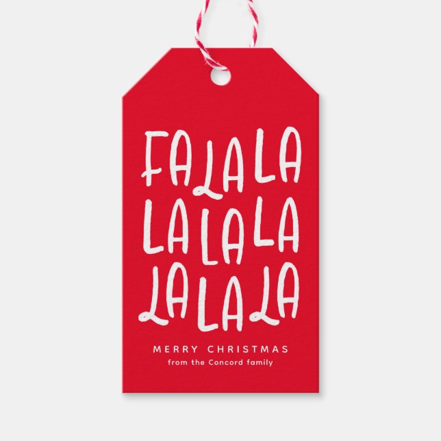 Etiqueta Para Presente Belo divertimento vermelho personalizado feriado d (Frente)