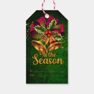 Etiqueta Para Presente Belo Natal Belos Sinos Verdes Esta é a Estação