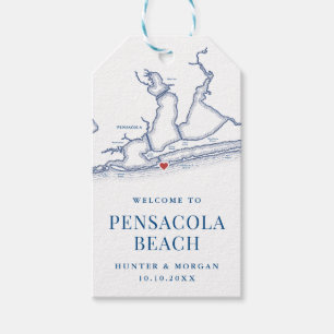 Etiqueta Para Presente Bem-vindo ao Favor do Casamento da Praia de Pensac