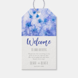 Etiqueta Para Presente Bem-vindo ao Jardim de Inverno Azul Casamento