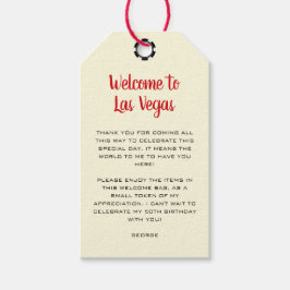Etiqueta Para Presente Bem-vindos a Las Vegas Black Cream Birthday
