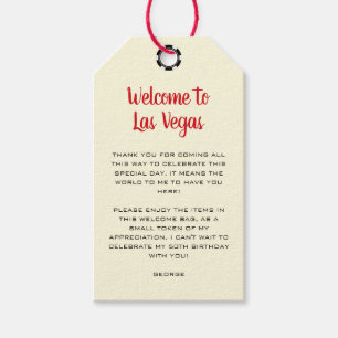 Etiqueta Para Presente Bem-vindos a Las Vegas Black Cream Birthday