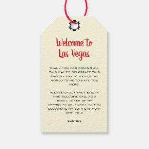 Etiqueta Para Presente Bem-vindos a Las Vegas Black Cream Birthday
