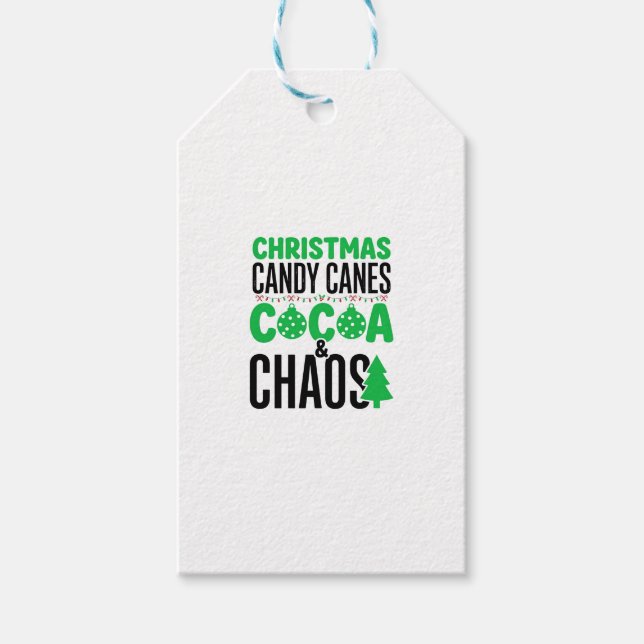 Etiqueta Para Presente Bengalas de Natal Cacau Caos Design (Frente)