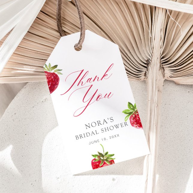 Etiqueta Para Presente Berry in Love Strawberry Bridal Shower (Criador carregado)