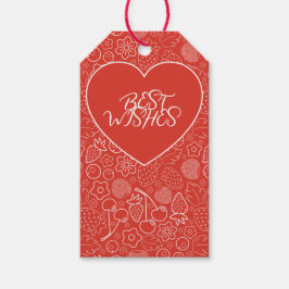 Etiqueta Para Presente Berry Strawberry Cherry White Hand drawn Modern.