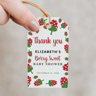 Etiqueta Para Presente Berry Sweet Baby Cute Strawberry Modern Obrigado
