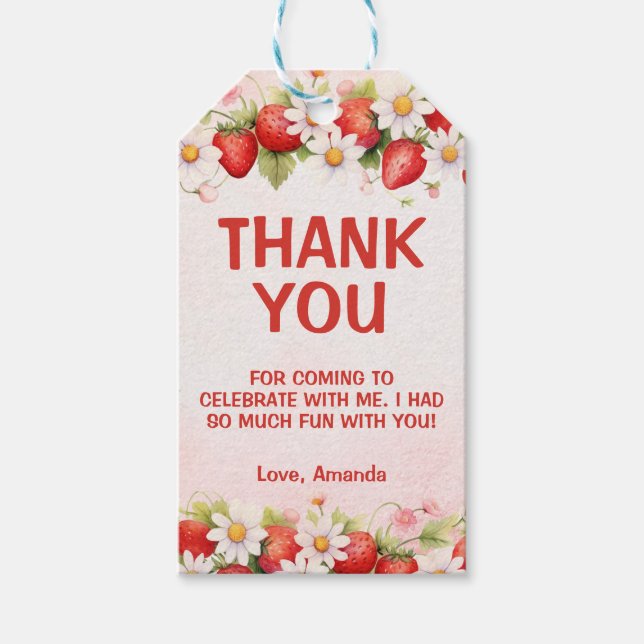 Etiqueta Para Presente Berry Sweet First Birthday (Frente)